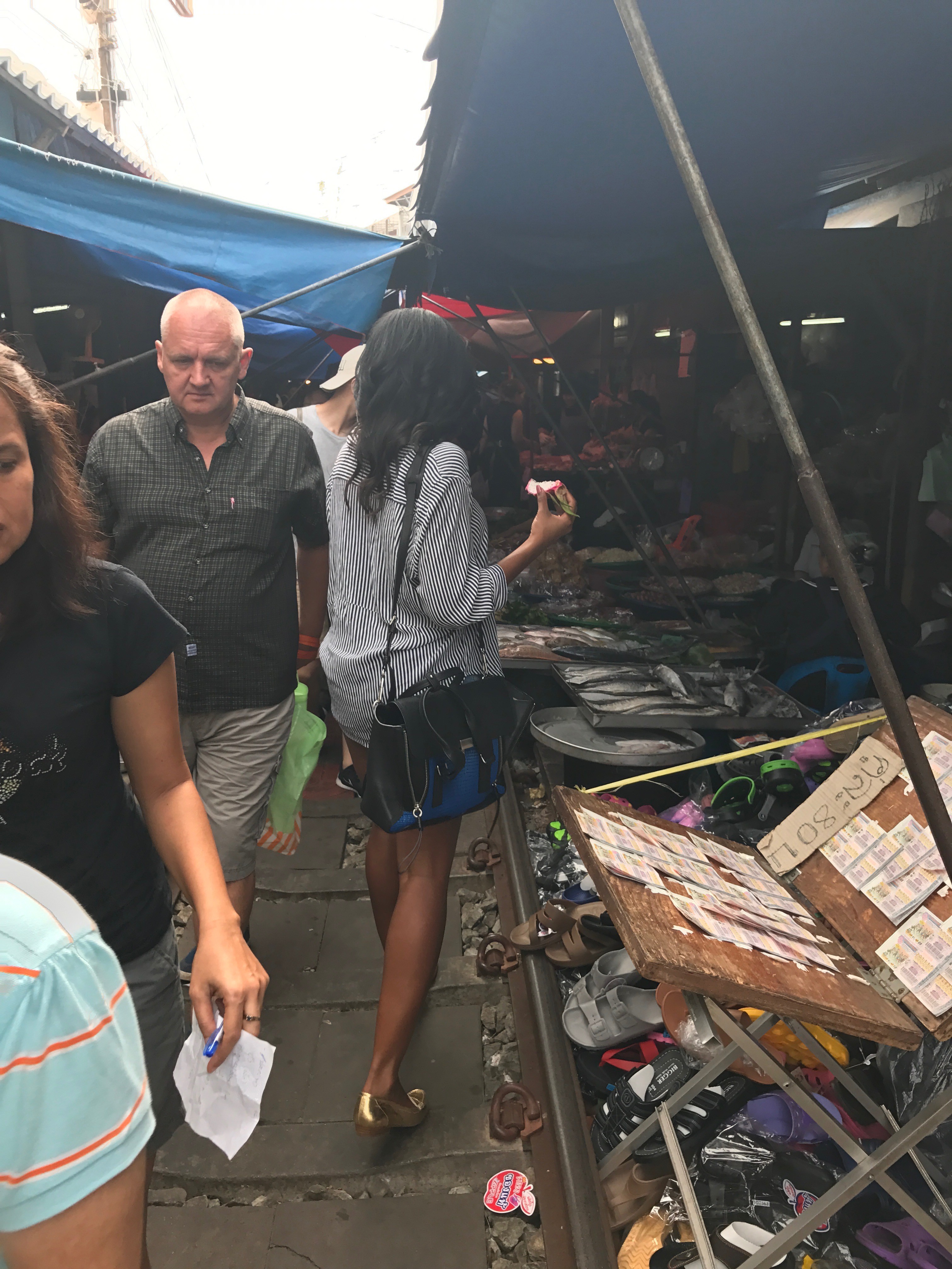 Thailand's Maeklong Railway Market: a market on an active railway travel | Shades of Pinck