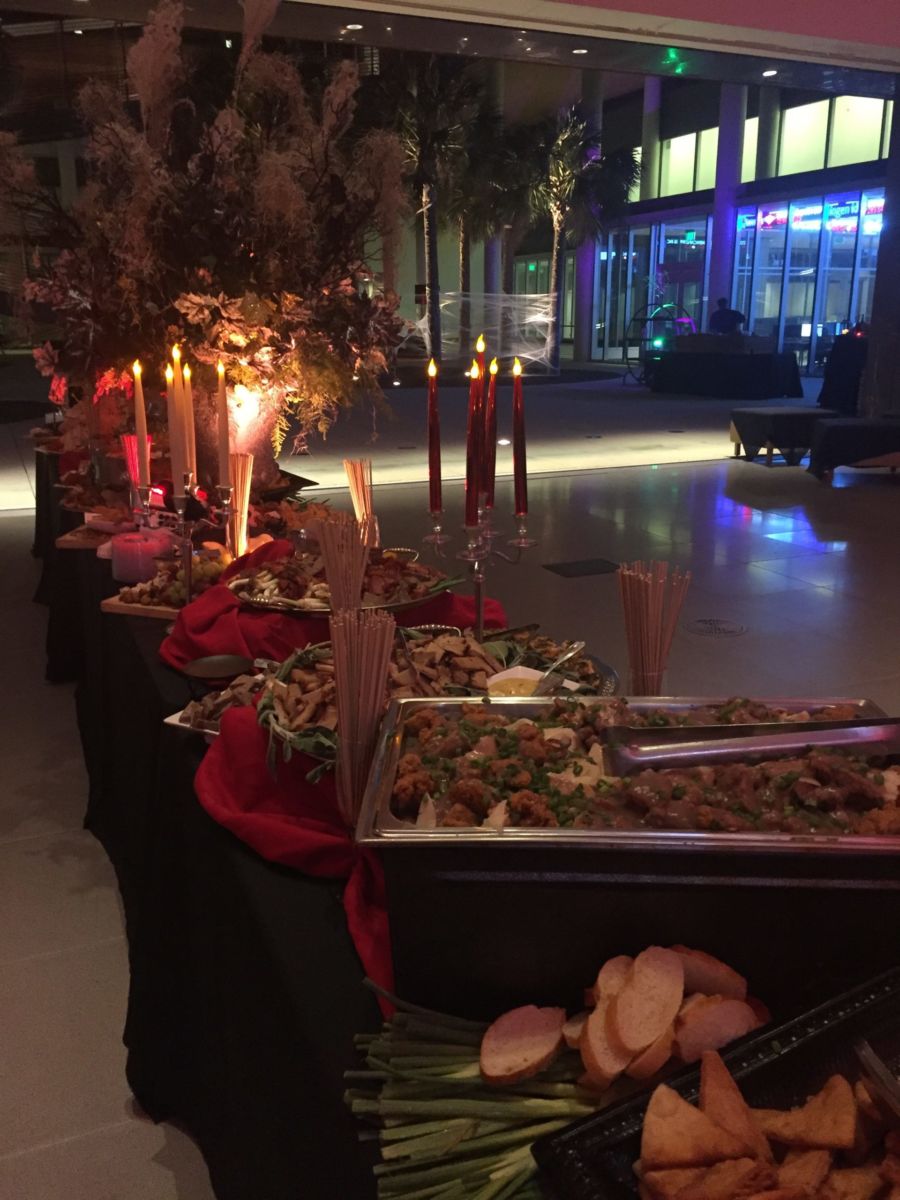 Our beautifully creepy tablescape that flowed into the outdoor space!