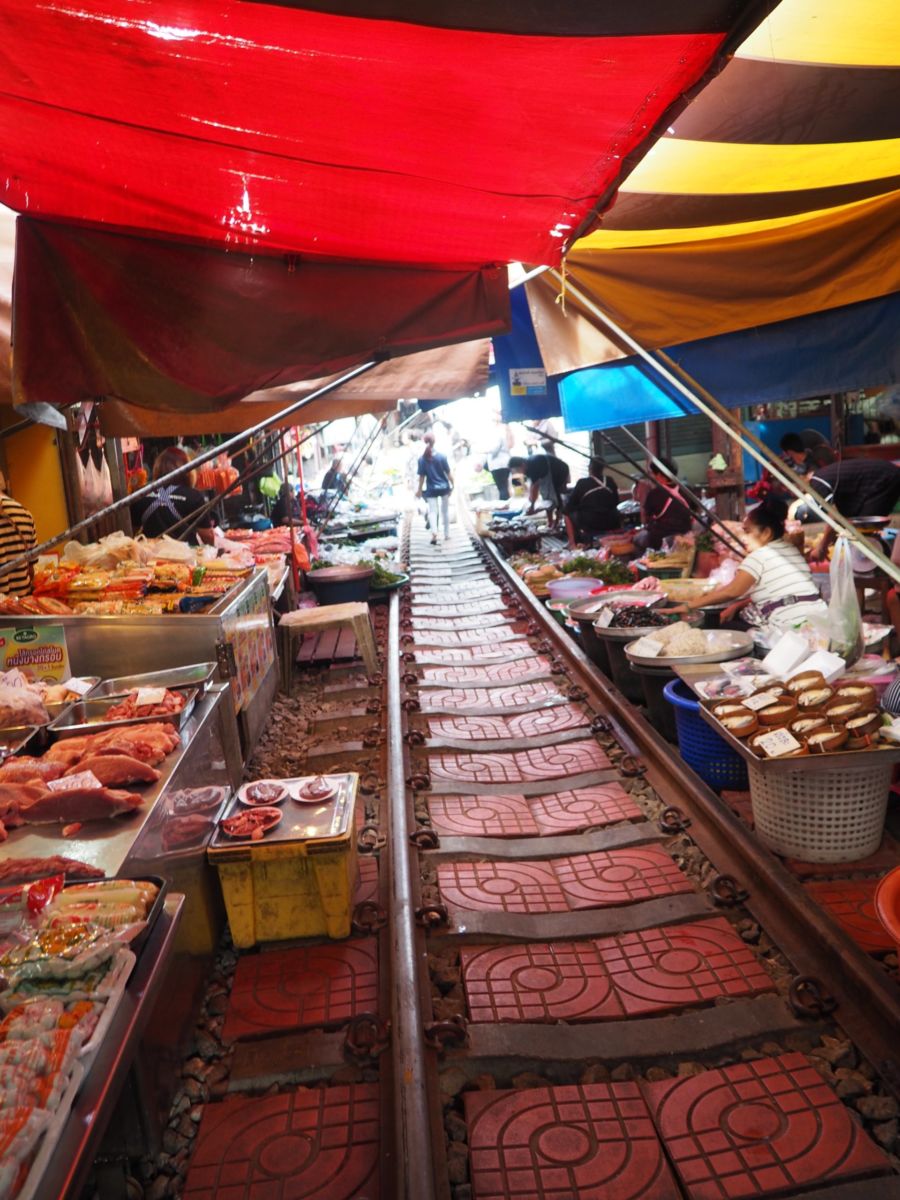 Thailand's Maeklong Railway Market: a market on an active railway travel | Shades of Pinck