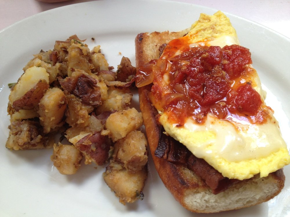 Brenda's eggs & bacon tartine (I recommend substituting the French roll for a biscuit) Photo courtesy of Yelp